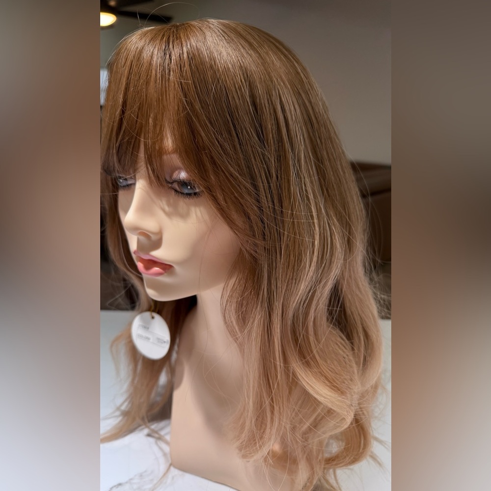 HAIR, 22” Wavy Layered with Bangs, Brown/Auburn highlighted